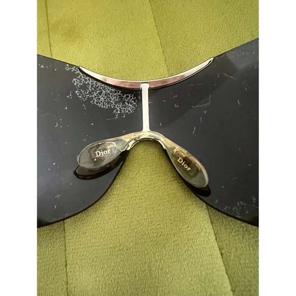 Christian Dior Vintage Shield Sunglasses Y2K Oversized Wrap Logo Medallion Black main image 11